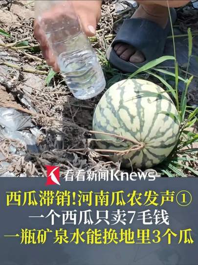 西瓜滞销引热议：一瓶水钱能换3个瓜